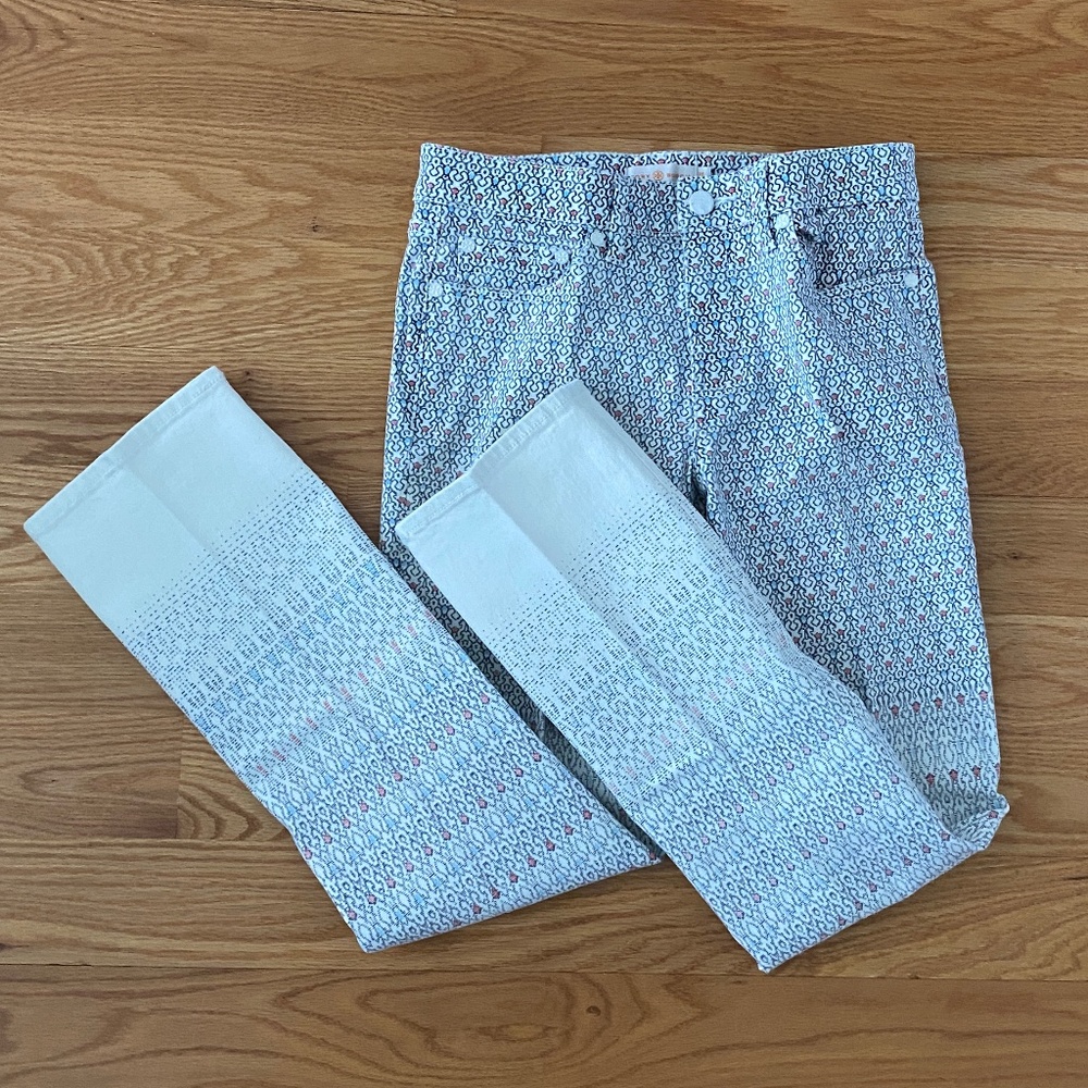 Tory Burch NWOT Patterned Denim Pants (26)